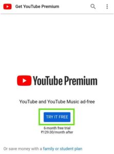Free YouTube Premium Membership