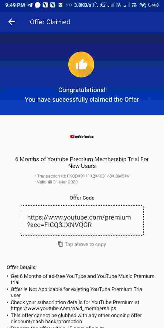 How to redeem youtube premium code