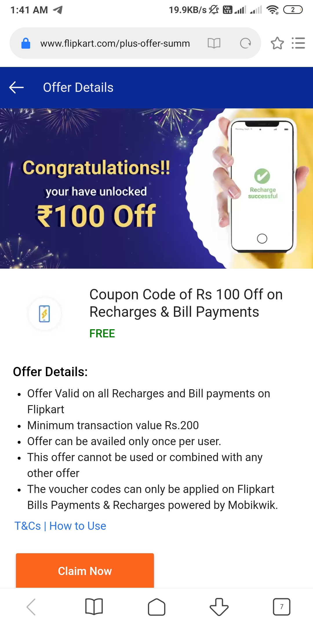 Flipkart Discount Recharge Coupon - ₹100, ₹50, ₹25, ₹15, ₹10