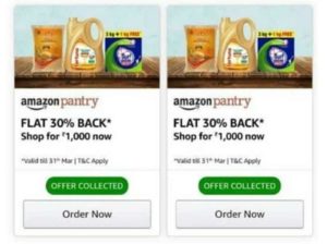 Amazon Pantry Cashback Offer