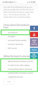Free Sample Seni Products
