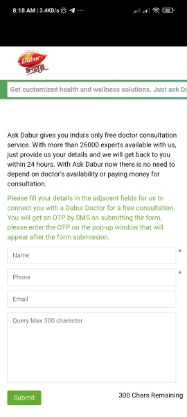 Free Doctor Consultation Dabur Arogya