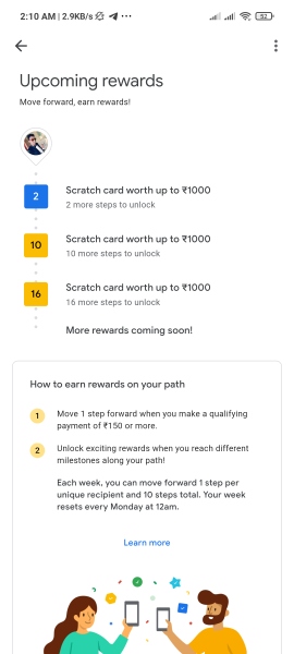 Google Pay Rewards Path Offer
