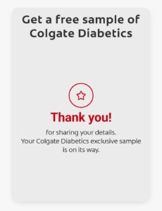 Free Sample Colgate Diabetics