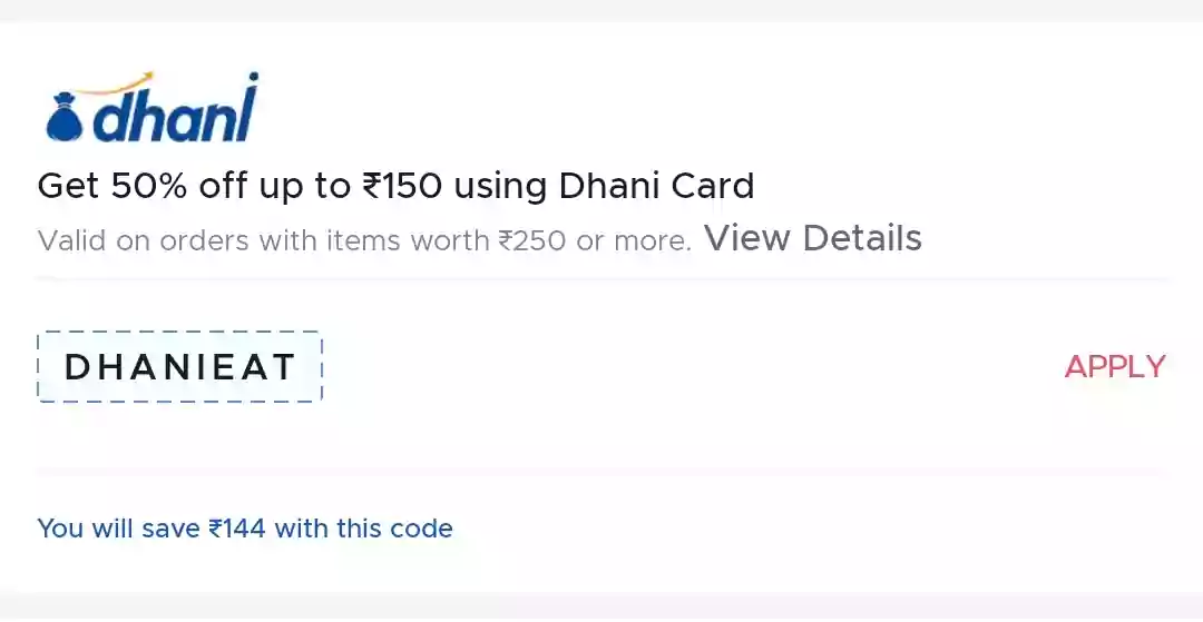 Zomato Dhani Offer