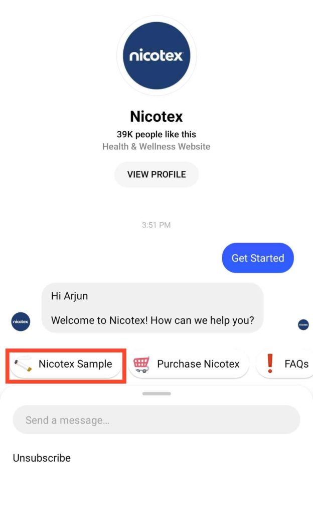 Free Sample Nicotex Gums