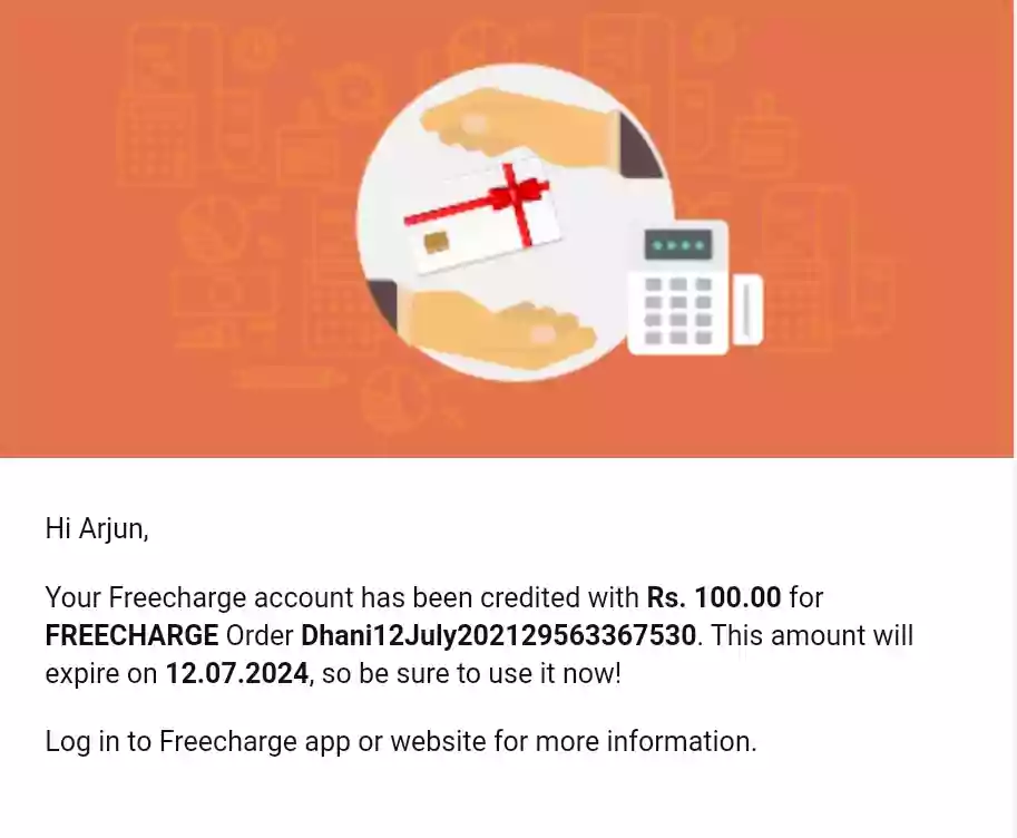 FreeCharge Dhani Offer