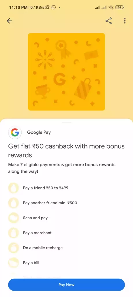 Google Pay Bonus Rewards