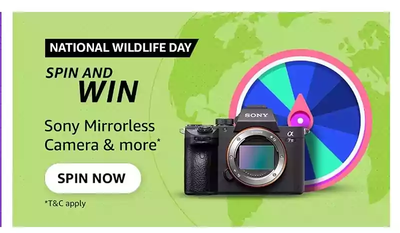 Amazon National Wildlife Day SPIN AND WIN