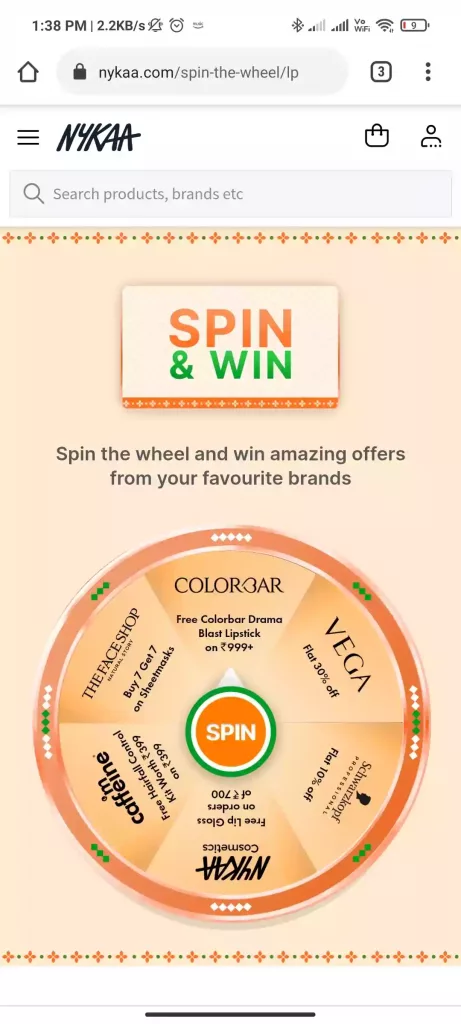 Nykaa Spin and Win