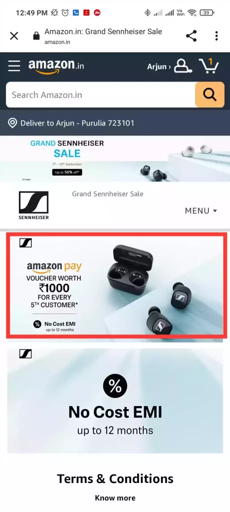 Amazon Grand Sennheiser Sale