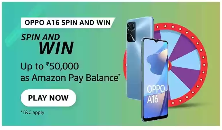 Amazon OPPO A16 SPIN AND WIN Quiz Answers