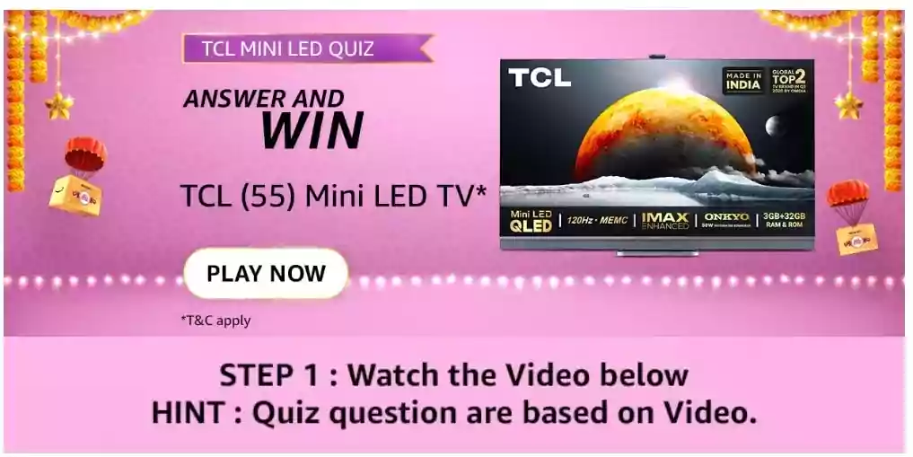 Amazon TCL Mini Led Tv Quiz Answers