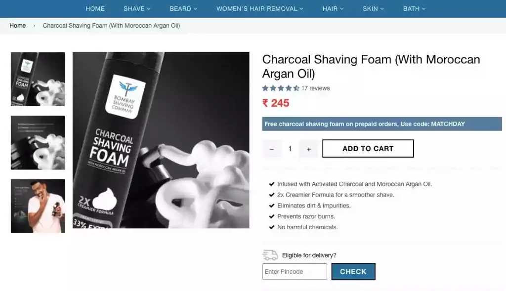 Free Sample Charcoal Shaving Foam