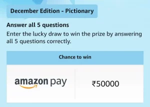 Amazon December Edition Pictionary Quiz Answers 