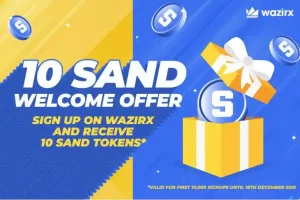Wazirx 10 SAND Welcome Offer