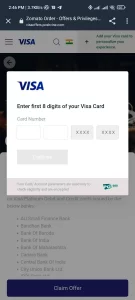 Zomato Visa Card Offer