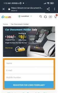 Droom Car Document Holder Sale