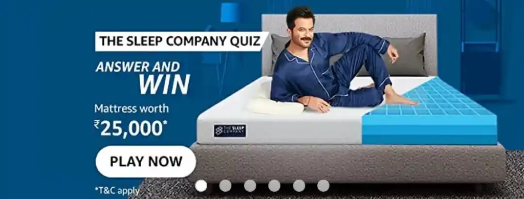 Amazon The Sleep Company Quiz Answers