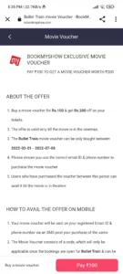 Bookmyshow Bullet Train Movie Voucher