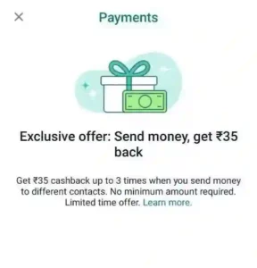 WhatsApp Send Money Offer