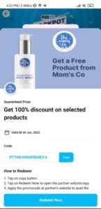 The Moms Co Free FaceWash Paytm Jackpot
