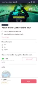 Book Justin Bieber Ticket