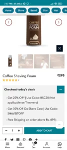 Free Sample Bombay Shaving Company Coffee Shaving Foam