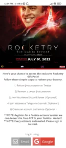 Free Rocketry Movie Ticket