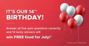 Zomato 14th Birthday Questions Answers