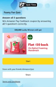 Amazon Foamy Fun Quiz Answers