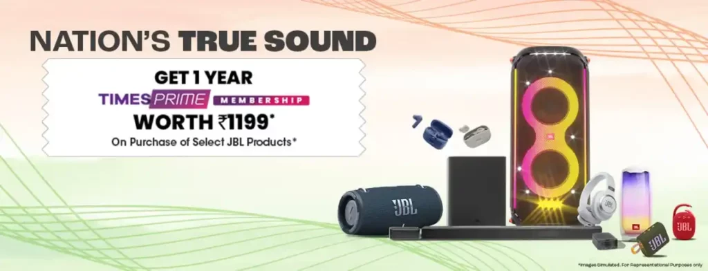 1 Year Free Times Prime Membership on buy any JBL Products