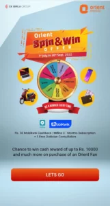 Orient Spin and Win QR Code