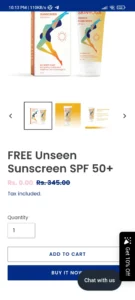 Free Unseen Sunscreen