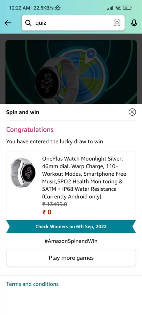 Amazon Wearable Edition Spin And Win Quiz Answers