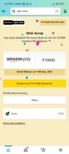 Amazon Fire Boltt Dynamite Quiz Answers