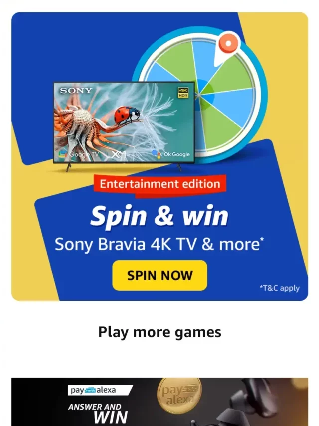 Amazon Entertainment Edition Spin And Win – Sony Bravia 4K TV