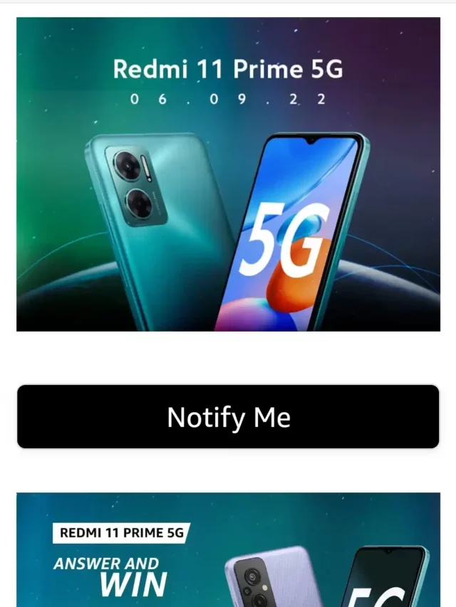 Amazon Redmi 11 Prime 5G Quiz Answers – Win Redmi 11 Prime 5G