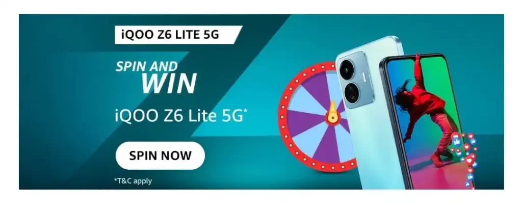 Amazon IQOO Z6 Lite 5G Spin And Win Quiz Answers
