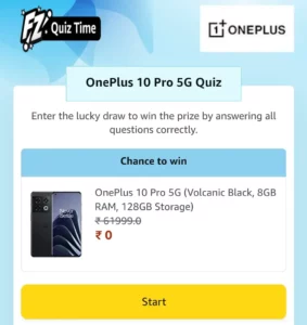 Amazon Oneplus 10 Pro 5G Quiz Answers