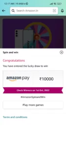 Amazon September Edition Spin And Win