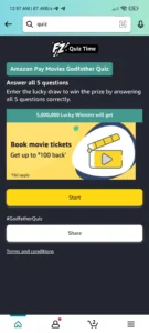Amazon Pay Movies Godfather Quiz Answers