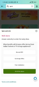 Amazon Great Indian Festival Spin And Win Quiz Answers