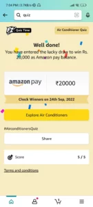 Amazon Air Conditioner Quiz Answers
