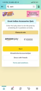 Amazon Great Indian Accessories Quiz Answers