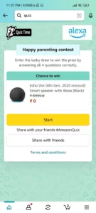 Amazon Alexa Happy Parenting Contest Quiz Answers