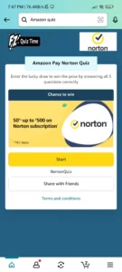 Amazon Pay Norton Quiz Answers