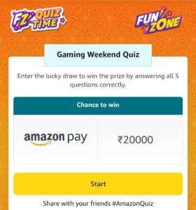 Amazon Gaming Weekend Quiz Answers