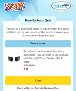Amazon Bose Earbuds Quiz Answers