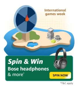 Amazon International Games Week Spin And Win Bose headphones
